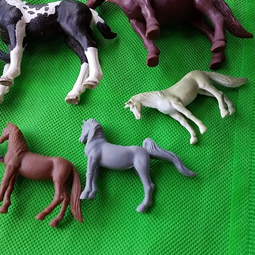 Assorted Horse Figurine Set - Black, Brown, Gray - Set Of 7. - Picture 3 of 10